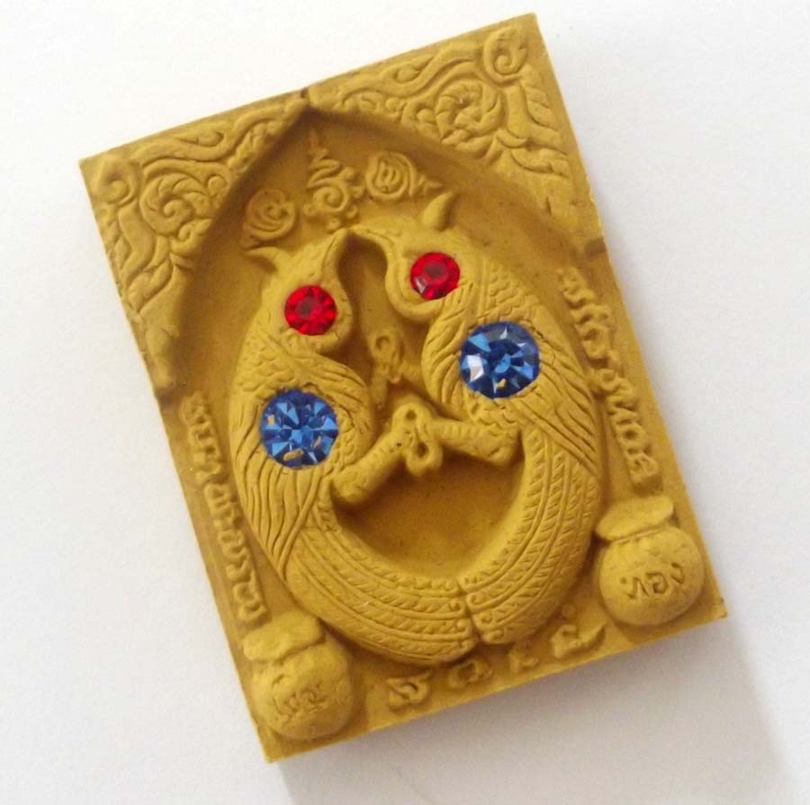Pong Nok Sariga Koo Ongk Kroo 16 Takrut - Nuea Wan Pised - Salika Birds with 16 Silver Takrut + 9 Gems - 'Kumarn Tong Gao Gote' Final Edition 2556 BE - Luang Por Goy - Wat Khao Din Dtai