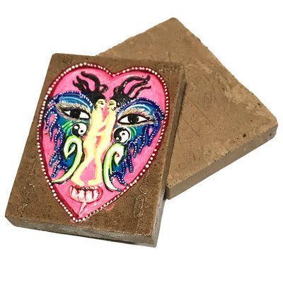 Taep Hansa Hlang Yant Duang Pim Klang First Edition 2547 BE - Nuea Muan Sarn Gao Heavenly Deva Blue Wings Pink Heart Kroo Ba Krissana