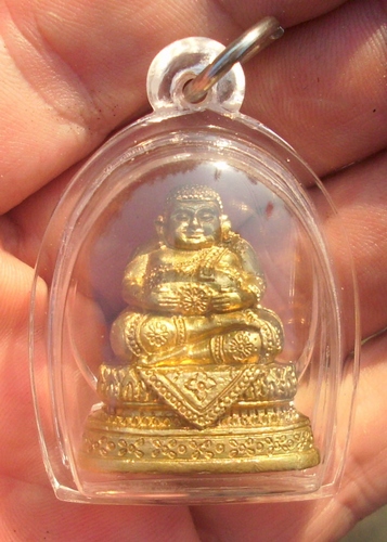 Pra Sangkajjai amulet for Riches and Happiness (case included) - Luang Por Somyos - Wat Sai Tong Pattana - 999 Made