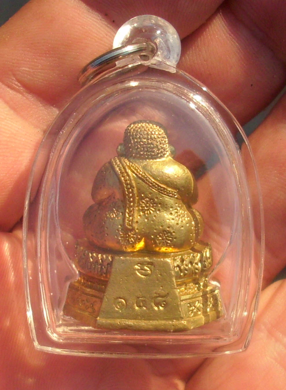 Pra Sangkajjai amulet for Riches and Happiness (case included) - Luang Por Somyos - Wat Sai Tong Pattana - 999 Made
