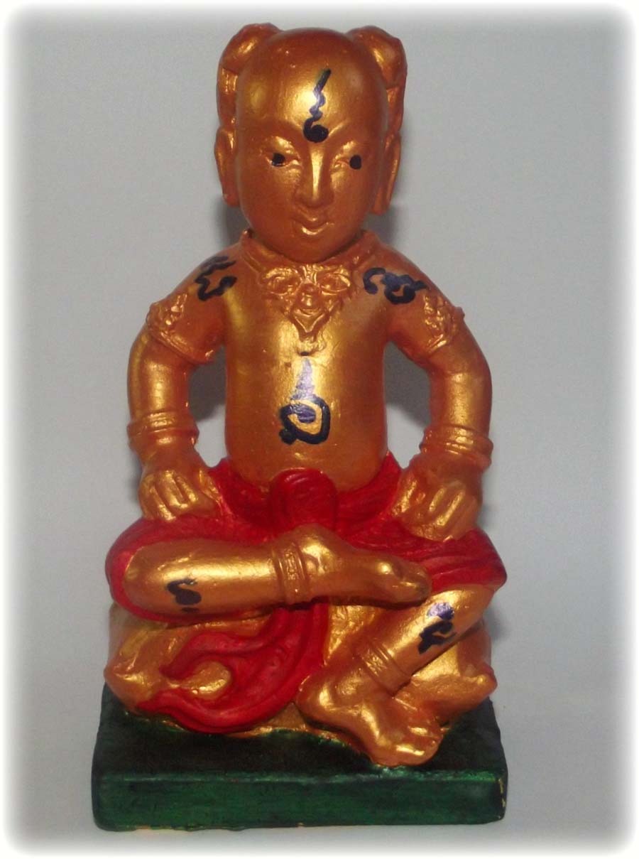 Kumarn Taep Metta Bad Upasak 5.5 Inch High Bucha Statue - Wai Kroo 2552 BE Edition - Takrut Spell insert to Protect & Remove Obstacles - Ajarn Tong Teng