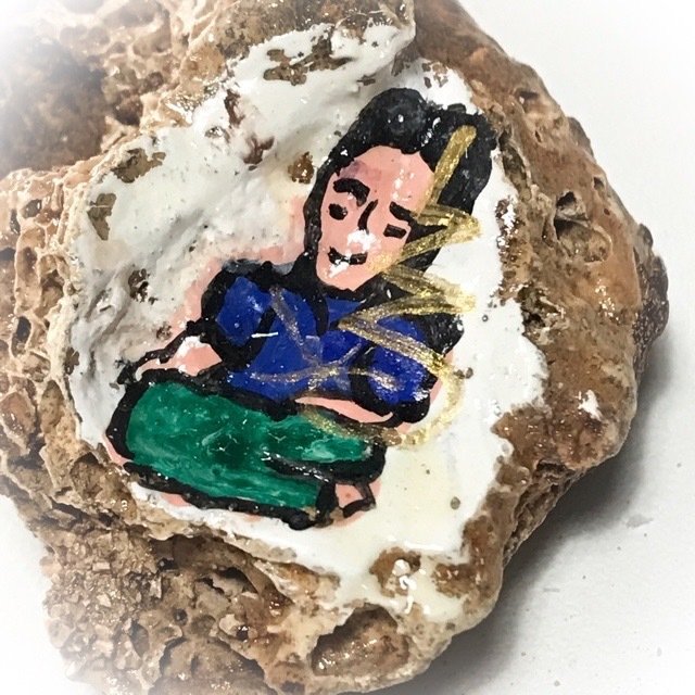 Chin Aathan Mae Nang Prai Nong Nu Dtua Kroo Bone Carving 5.5 x 2.5 Cm Prai Powders Yae Hyae Wood Corpse Cloth 5 Gems Ajarn Surak