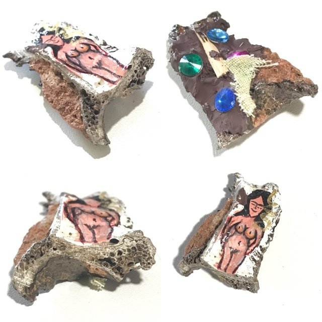 Chin Aathan Nang Prai Nong Nu Dtua Kroo 3.5 x 2.5 x 1 Cm Prai Powders Yae Hyae Wood Corpse Cloth 4 Gems Ajarn Surak