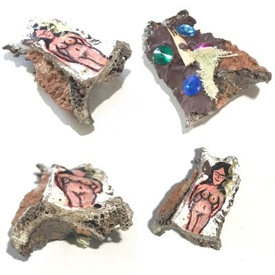 Chin Aathan Nang Prai Nong Nu Dtua Kroo 3.5 x 2.5 x 1 Cm Prai Powders Yae Hyae Wood Corpse Cloth 4 Gems Ajarn Surak