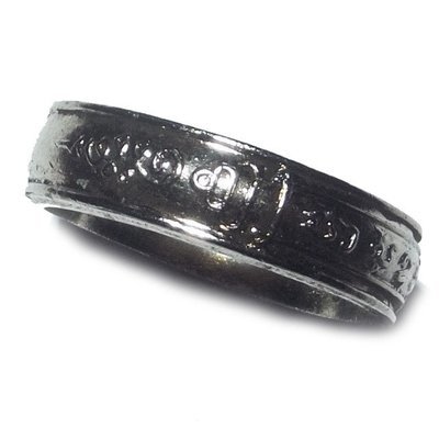 Hwaen Mongkol Magic Ring Metta Maha Niyom 2524 BE - Nuea Albaca 1.8 Cm Inner Diameter - Ajarn Chum Chai Kiree - Dtamnak Dtak Sila Khao Or