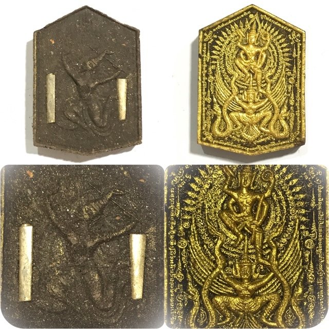 Narai Song Krut Chut Pised Vishnu on Garuda with Nagas Rama God 2 Takrut & Paetch Payatorn on Rear face Traimas 2553 Edition Luang Pu Nong Tammachodto