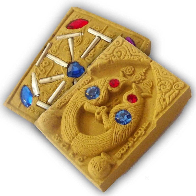 Pong Nok Sariga Koo Ongk Kroo 16 Takrut - Nuea Wan Pised - Salika Birds with 16 Silver Takrut + 9 Gems - &#39;Kumarn Tong Gao Gote&#39; Final Edition 2556 BE - Luang Por Goy - Wat Khao Din Dtai