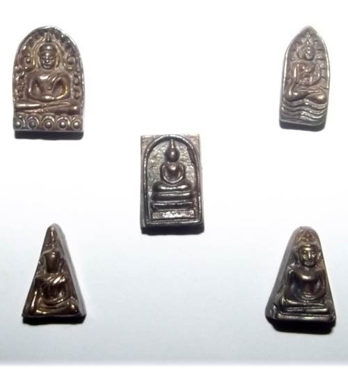 5 Amulet Benjapakee Gammagarn Miniature Collector Set - Sethee Nang Paya 2556 BE Edition - Wat Nang Paya - free with casings for orders over 750$
