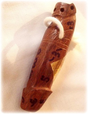 Palad Khik Suea Saming Karp Nang - Hand Carved Holy Wooden Tiger-Lingam - Mai Koon Holy Wood - Ajarn Apichai