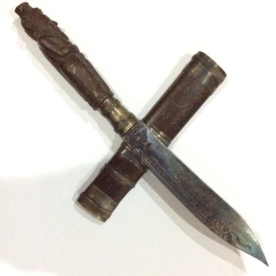 Mitmor Por Gae Lersi Ta Fai (Hermit God) - 9 Inch Sacred wood Ritual Knife Lek Nam Pi Blade with Magical inscription - Luang Por Prohm (Wat Ban Suan) & Asrom Por Taw Guwen Mitmor Por Gae Lersi Ta Fai (Hermit God) - 9 Inch Sacred wood Ritual Knife Lek Nam Pi Blade with Magical inscription - Luang Por Prohm (Wat Ban Suan) & Asrom Por Taw Guwen