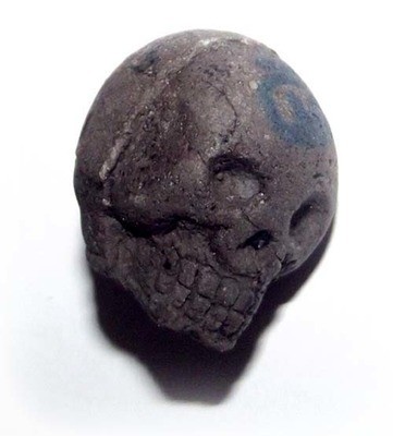 Prai Grasip Hoeng Dam 3 Aathan - Neua Din 7 Pha Cha Ongk Kroo (Black for Gambling &amp; Wealth) - Hand Inscription + Ghost Mouth Takrut  - Pra Ajarn Dtee Yai