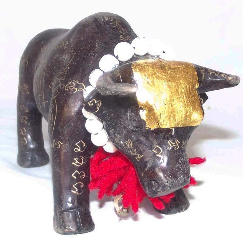 Wua Tanu Bucha Statue (Ongk Kroo) - Anti Black Magic, &amp; Wealth - 3 Takrut - 6.5 Inch long x 3.5 Inch High - LP Jerd - Suan Badibat Tam Po Sethee 2555 BE