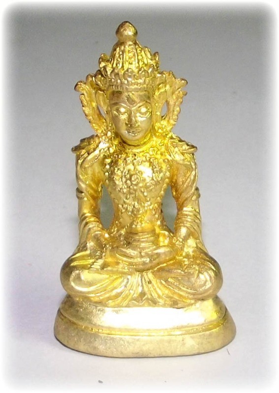 Pra Kring Tan Jai Jet Kampir - Nuea Tong Ma Lor (Sacred Brass, Puttakun Powders + Sacred Relic) - &#39;Sang Hor Chan Edition&#39; 2555 BE - Kroo Ba Lerd Wat Tung Man Dtai
