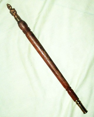 Kata Sri Maha Prohm (Brahma Wand) - Nuea Mai Saksit - Magic Wand made from Holy Wood - Luang Por Prohm (Khao Or Master) 16 Inches Long - Wat Ban Suan 2555 BE Kata Sri Maha Prohm (Brahma Wand) - Nuea Mai Saksit - Magic Wand made from Holy Wood - Luang Por Prohm (Khao Or Master) 16 Inches Long - Wat Ban Suan 2555 BE