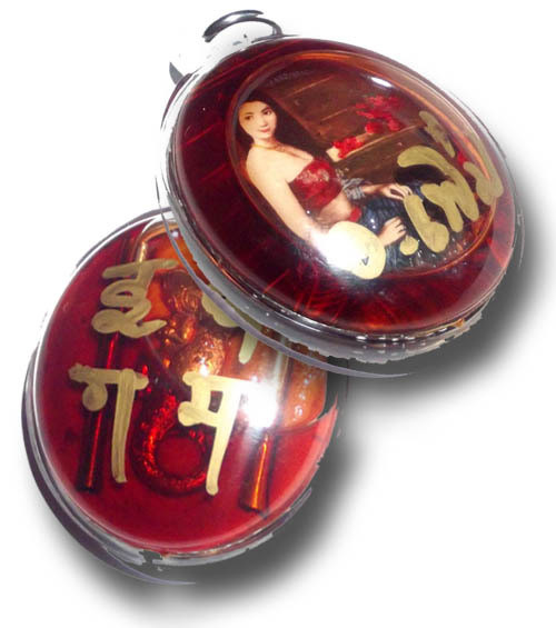 Mae Nang Prai Tip Suwan - Pasanee Maiden in Prai Oil with Gecko Charm, Hand Inscription, 2 Takrut, Dork Tong Powders - AC Perm Prai Dam