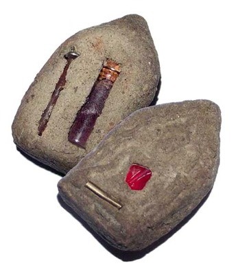 Por Khun Paen Maha Sanaeh 16 Nang Faa 15 Nang Prai - 16 Fairies 15 Ghosts Necromantic amulet - Takrut, Coffin Nail, Ploi Sek, Nam Man Prai Oil - Ajarn Apichai Decha