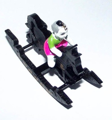 Kumarn Tong Riding a Rocking Horse - Prai Kumarn Bone Powders, Ashes and Earths - Dtraimas 2556 BE - Luang Por Dam - Wat Pra Puttabat