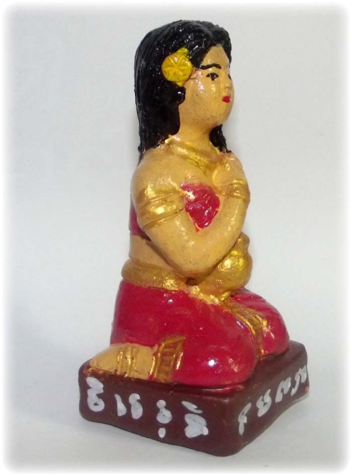 Mae Nang Prai Aathan Bandan Sap - Riches Bestowing Prai Deva - 8.5 x 3.5 Cm Statue - Dtraimas 2555 BE Edition - Luang Por Dam - Wat Pra Puttabat Radtana Kiree