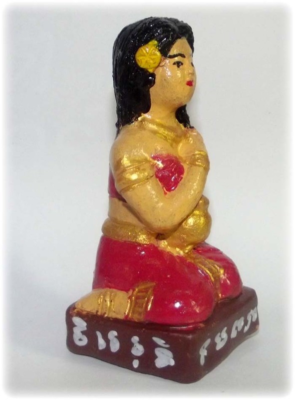 Mae Nang Prai Aathan Bandan Sap - Riches Bestowing Prai Deva - 8.5 x 3.5 Cm Statue - Dtraimas 2555 BE Edition - Luang Por Dam - Wat Pra Puttabat Radtana Kiree