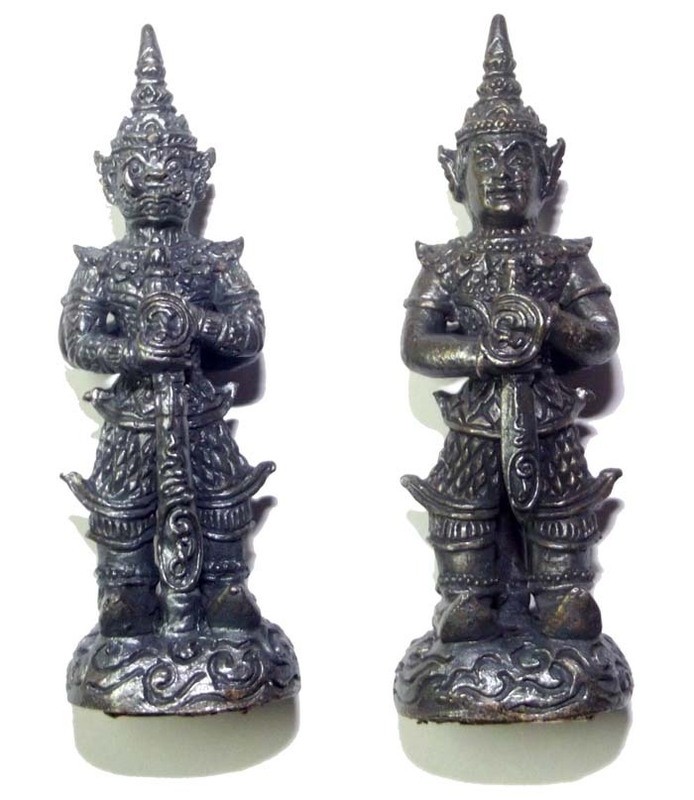Taw Waes Suwan Song Hnaa (two faced Waes Suwann with Deva and Yaksa face) - 5.5 Cm High 3 Takrut Luang Phu Phad - Wat Ban Gruad 2552 BE