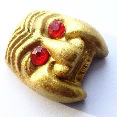 Hnaa Gaag Kroo Pran Bun Manorah Gold Gammagarn Version - Nuea Din Phao - Sacred Baked Earthen Clay Powders Only 200 Made - Luang Por Prohm Wat Ban Suan 2558 BE