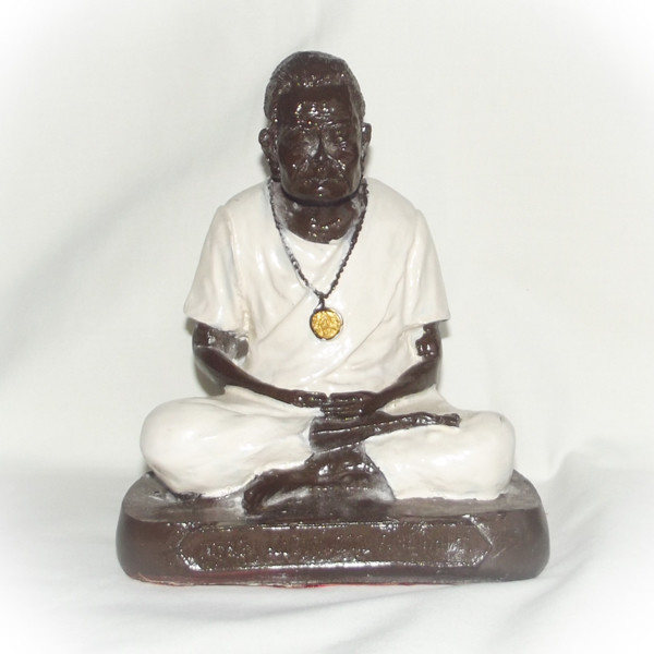 Roop Bucha Ajarn Chum Chai Kiree 5 Inch wide base (Painted Robes) - Resins + Sacred Powders - Ajarn Chum Chai Kiree 2523 BE