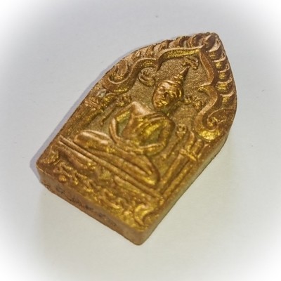 Pra Khun Phaen Pong Prai Kumarn (Pim Yai) Prai Tong Edition 2556 BE Nuea Wan Sabu Luead (Pink Powders) Gemstone Fragments + Takrut Tong Daeng - Luang Por Sakorn