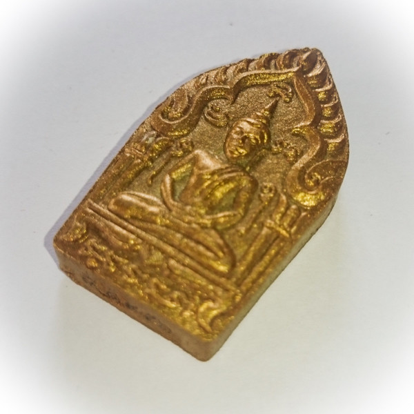 Pra Khun Phaen Pong Prai Kumarn (Pim Yai) Prai Tong Edition 2556 BE Nuea Wan Sabu Luead (Pink Powders) Gemstone Fragments + Takrut Tong Daeng - Luang Por Sakorn