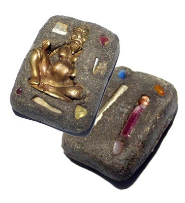 Khong Aathan Choo Chok Maha Sanaeh Riak Jidt Riak Sap - Gems, 2 Takrut + Chin Aathan - Necromantic Occult Spellbound Lucky Beggar - Ajarn Apichai Decha