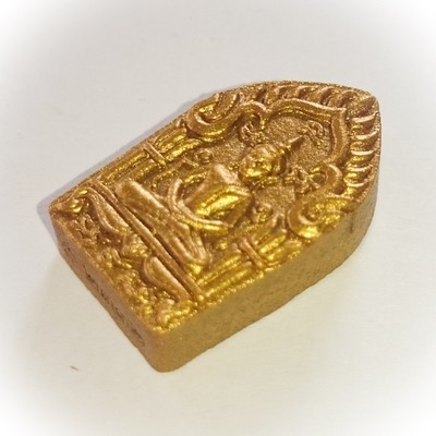 Pra Khun Phaen Pong Prai Kumarn (Pim Lek) Prai Tong Edition 2556 BE Nuea Wan Sabu Luead (Pink Powders) Gemstone Fragments + Takrut Tong Daeng - Luang Por Sakorn