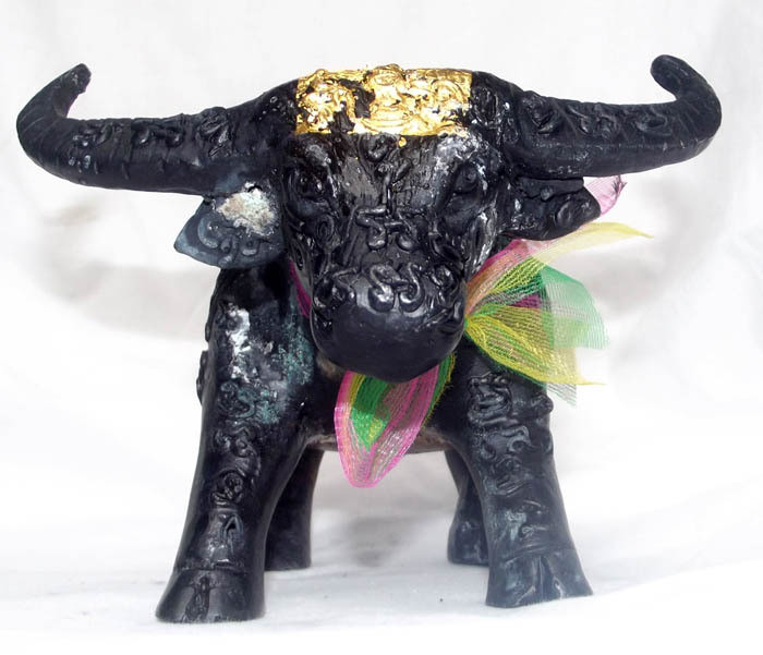 Kwai Tanu Bucha Statue Anti Black Magic Protection and Bringer of Sustenance - Takrut Hua Jai Kwai Tanu Pork Krang Putsa - 8 Inches long x 5 Inches High - LP Jerd, Suan Badibat Tam Po Sethee 2555 BE