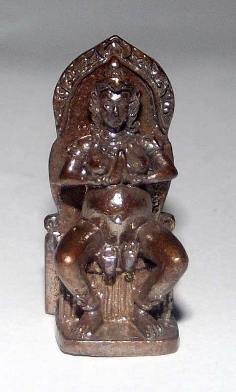 Mae Nang Pim with In Koo on rear face - Nuea Tong Daeng Phiw Fai (Flamed Sacred Copper) - Luang Phu Ap + Luang Phu Yaem &#39;Ruam Baramee Puttakun&#39; edition 2555 BE