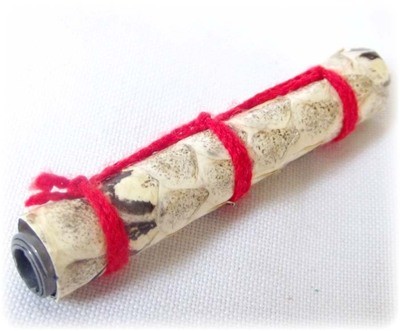 Takrut Hnang Hyaa Paya Ngu Khaw Jao Sap Kin Dek - White Snake Goddess Enchantress Takrut - Luang Ta Chuan 2554 BE