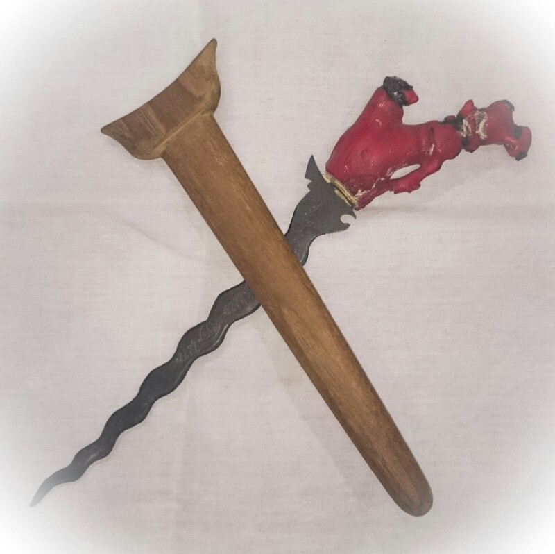 1st edition Sun Ritual Spirit Dagger 9 Inch blade with Red Coral Hilt + Spell Inscriptions - Blessed by LP Prohm and the Khao Or Masters