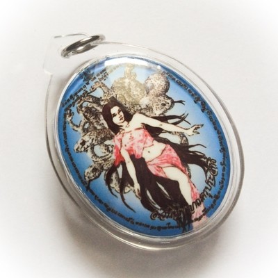Locket Nang Paya Ngu Khaw Run Sorng (9 white Snake Demon Seductress) - Luang Por Phern Statue Fundraiser Pim Yai Ongk Kroo - 2nd Edition - Snake Takrut, Gems &amp; Prai Oil #51 - Ajarn Wirataep - 199 made