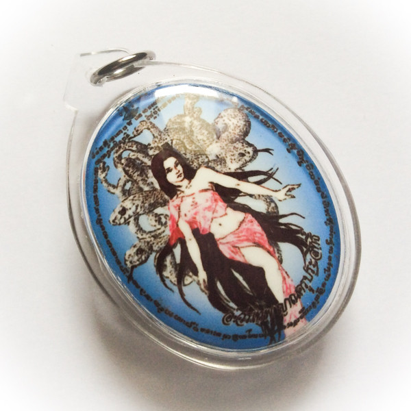Locket Nang Paya Ngu Khaw Run Sorng (9 white Snake Demon Seductress) - Luang Por Phern Statue Fundraiser Pim Yai Ongk Kroo - 2nd Edition - Snake Takrut, Gems &amp; Prai Oil #51 - Ajarn Wirataep - 199 made