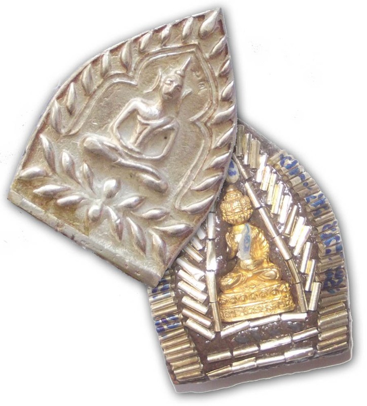 Pra Jao Sua Sethee Yai Jumbo Ongk Kroo Nam Rerk - Solid Silver - 108 Takrut Pra Radtanatrai, 1 Takrut Hua Jai Sethee &amp; Navagote Buddha - Luang Por Jerd  Jao Sua Sethee Yai Edition 2556 BE only 99 made