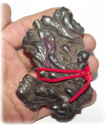 Lek Lai Tham Dtad Yen Mad Daay Akom - Adamantine Substance with Red Cord Spellbinder (Large for Bucha) - Cold Cut from Sacred Cave with Magical Incantations &amp; Ceremony - blessed by Khao Or Masters