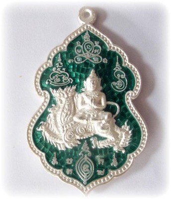 Rian Taewada Nang Singh - Deva on Rachasri Himapant Lion King - Solid Silver with Rachawadee Enamels - 70 years Anniversary Edition - LP Sakorn Wat Nong Grub 2551 BE