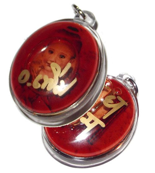 Chinese Kumaree Locket in Sacred Prai Oil filled with Prai Kumarn &amp; Ban Neng Powders + 3 Takrut Kote Ruay  - Ajarn Perm Prai Dam