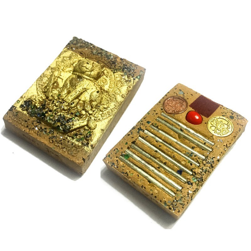 Hnoo Dood Nom Maew Ongk Kroo Run Sam 4th Edition Mice Suckling Milk from Cat Teat - Gemstone Collar, 5 Takrut 2 Look Namo, Maglam Seed, Monk Robe, + Rae Pratat - Luang Phu Ta Analayo