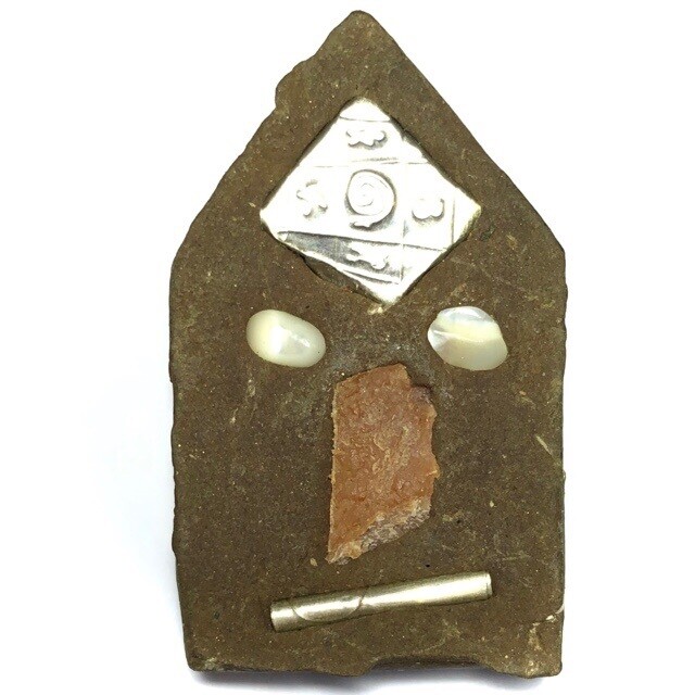 Khun Phaen Jad Dtem ('Full Treatment' Khun Phaen) - Nuea Khiaw Dtid Chin Aathan + Takrut Ngern, Ploi Khaw Sek - Green Powders,Takrut, Bone Relic, 2 Gems 'Ruay Sap Ruay Sanaeh' Edition - Pra Ajarn Oe