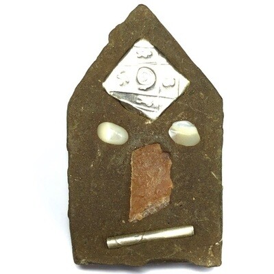 Khun Phaen Jad Dtem ('Full Treatment' Khun Phaen) - Nuea Khiaw Dtid Chin Aathan + Takrut Ngern, Ploi Khaw Sek - Green Powders,Takrut, Bone Relic, 2 Gems 'Ruay Sap Ruay Sanaeh' Edition - Pra Ajarn Oe