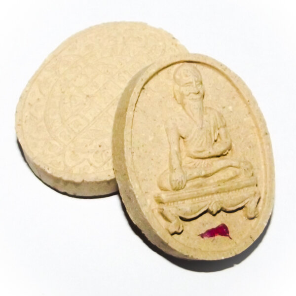 Jivaka Rishi Ayurvedic Master Buddha’s Physician Healing Amulet Gemstone Insert Luang Por Glom Wat Nong Bua