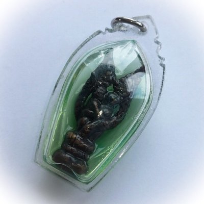 In Nak Giaw Son Chu Chae Nam Man Prai  - Naga Devas of Bodhala Entwined in Transformation in Green Prai Oil - Ajarn Wirataep Yan Kroo Prasit