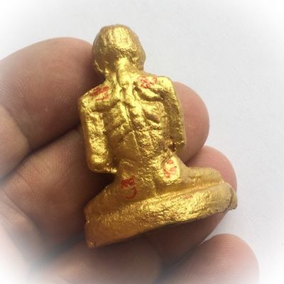 Por Hoeng Prai Aathan Golem Ghost 1.7 Inches High - Bone + Cemetery Earth Powders + See Pheung Nam Man Prai filled Base - Ajarn Wirataep