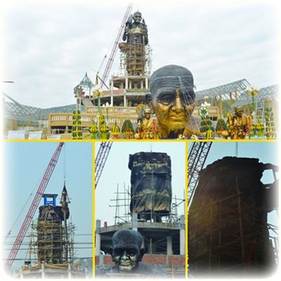 Pra Bucha Luang Por Tuad 7.5 Inches high Sacred Blackened Brass Sompochana Edition Wat Mae Takrai 2556 BE