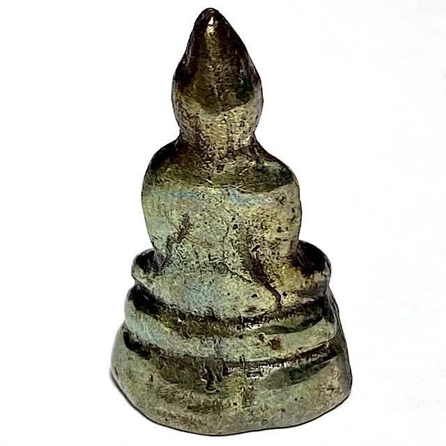 Pra Luang Por Sotorn Nuea Lek Lai See Tong Pla Hlai Om Khiaw Rare Golden-Green Hand Inscribed Luang Por Huan Wat Putai Sawan 2548 BE
