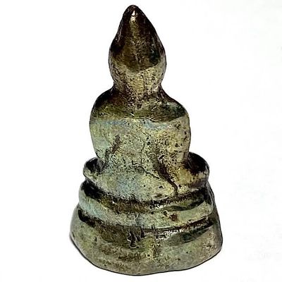 Pra Luang Por Sotorn Nuea Lek Lai See Tong Pla Hlai Om Khiaw Rare Golden-Green Hand Inscribed Luang Por Huan Wat Putai Sawan 2548 BE