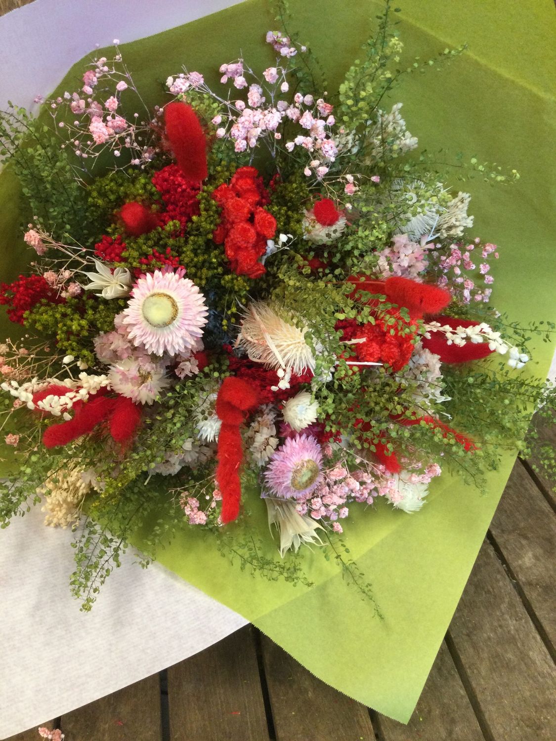 Droogbloemen rode tinten